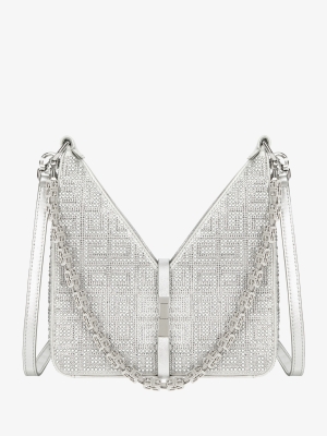 Mini Cut Out bag in satin with 4G strass