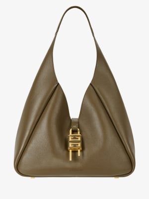 Medium G-Hobo bag in grained leather